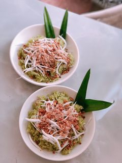Hình của món Xôi lá dứa cốt dừa.