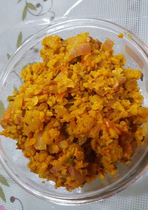 A picture of Soyabean ka keema.