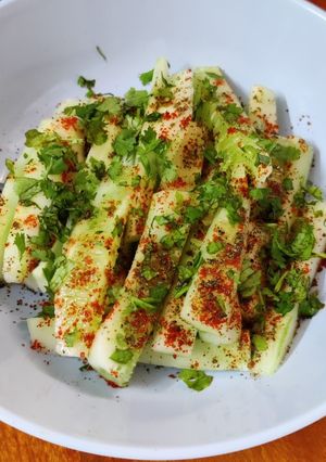 A picture of Masala cucumber stick.