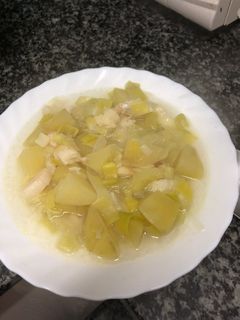 Una foto de 25. Porrusalda con bacalao (principal pescado)