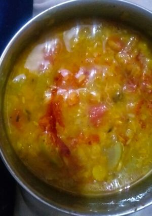 A picture of Lauki chana dal.