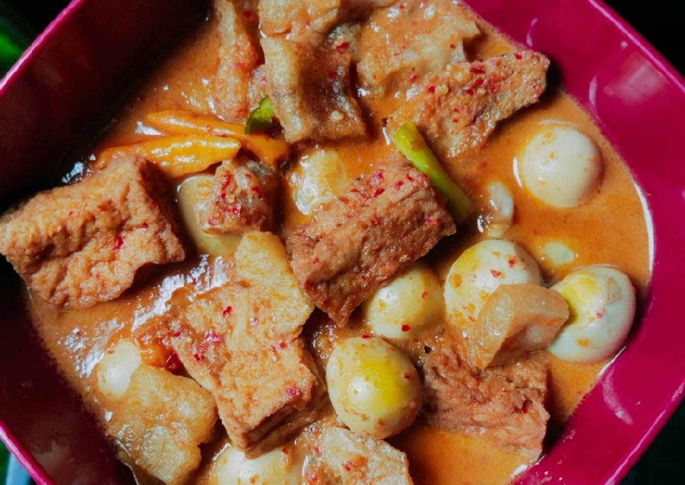 Sambel goreng krecek tahu telur