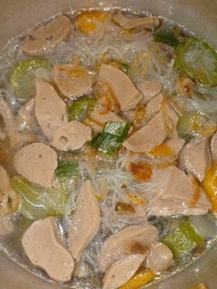 Foto resep Sayur oyong bihun bakso