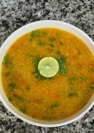 A picture of Healthy Quinoa Lentil Soup.