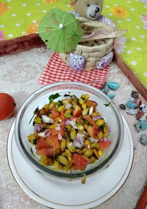 A picture of Peanut almonds mix veg salad.