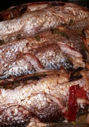 صورة لوصفة طاجن سمك بوري بالبطاطس