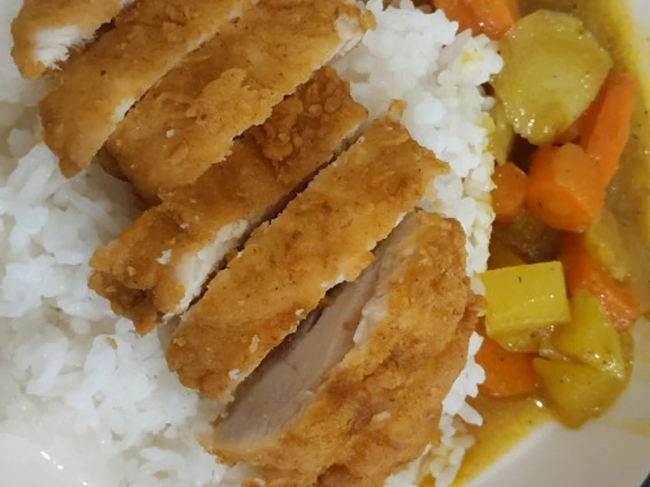 Cara Mudah Membuat Resep Chicken Karage with Curry Rice yang Uenak Anti Ribet, Uenak Banget