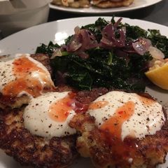 A picture of Cauliflower and Feta Fritters.