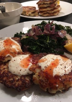 A picture of Cauliflower and Feta Fritters.