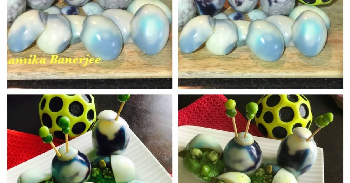 Halloween Spooky Devilled Dino Eggs & Creepy Baby Yoda Eggs Recipe by