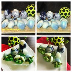 A picture of Halloween Spooky Devilled Dino Eggs & Creepy Baby Yoda Eggs.