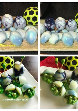 A picture of Halloween Spooky Devilled Dino Eggs & Creepy Baby Yoda Eggs.