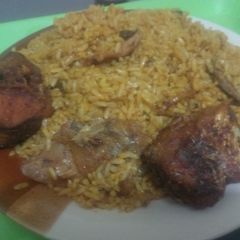 Native Jollof Rice with Panla Fish A picture of Native Jollof Rice with Panla Fish.