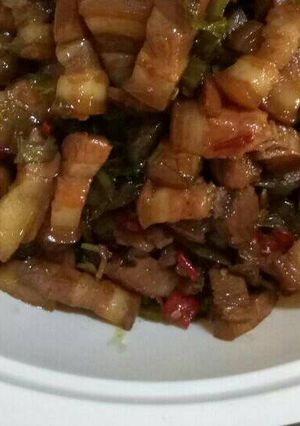 Foto resep Tumis babi kecap sayur asin
