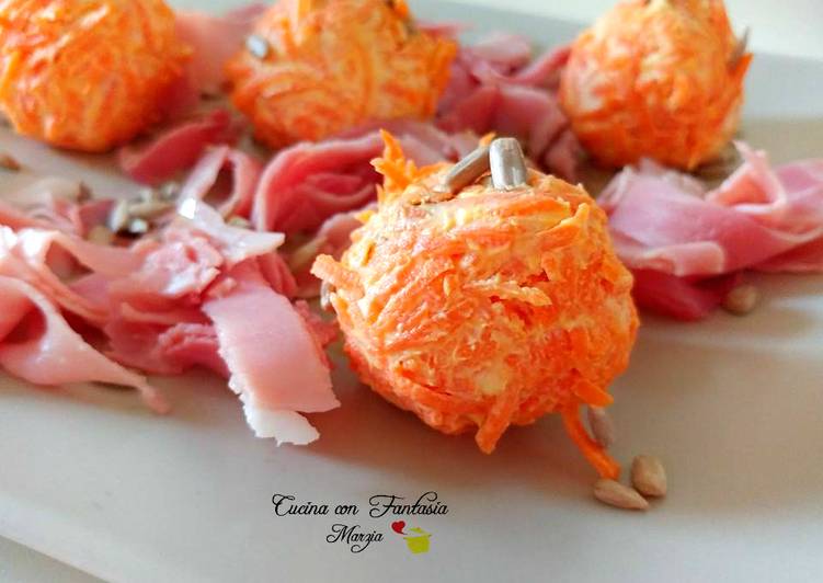 Polpettine di carote e mascarpone, senza cottura