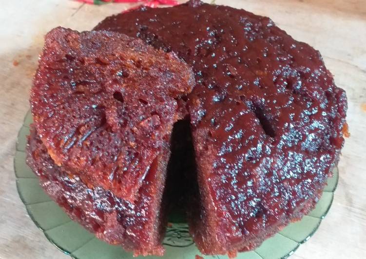 Bolu karamel (sarang semut) no oven no mixer