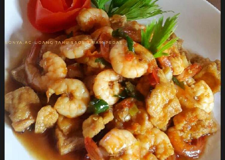 Udang Tahu Saus Tiram Pedas
