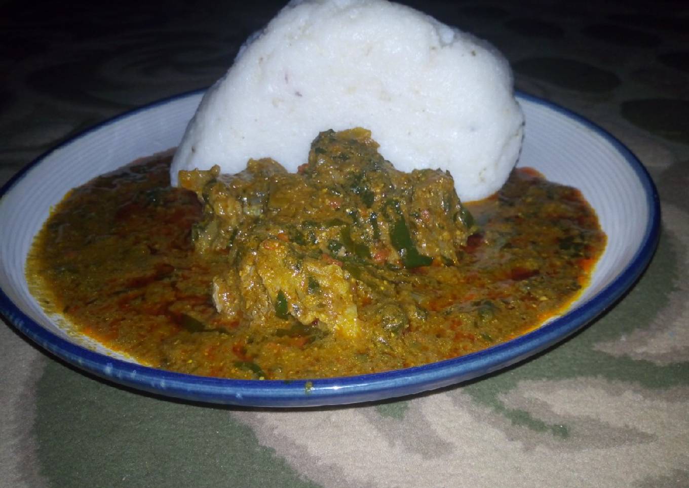 Tuwon shinkafa miyar ogbono da agushi