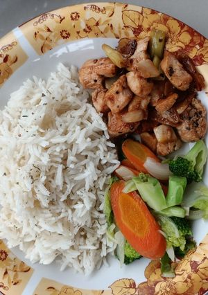 Foto resep Tumis ayam & nasi basmati (diet) menu diet