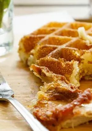 Une photo de Gaufre protéinées au blanc de poulet