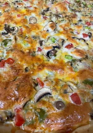 عکسی از دستور پیتزا مخلوط مرغ و سبزیجات