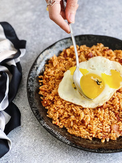 A picture of Bacon Kimchi Fried Rice.