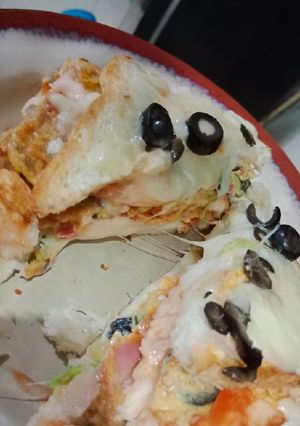 A picture of Cheese omelet sandwich.