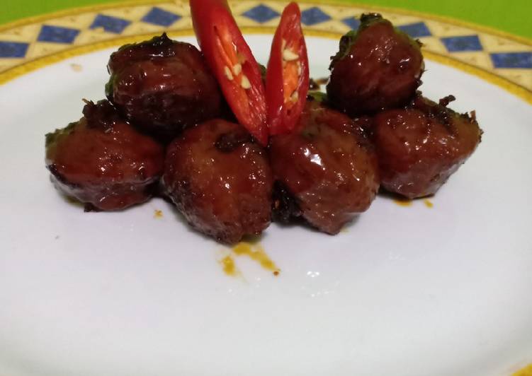 Recipe: Appetizing Bakso Boncabe Pedas Manis #bikinramadanberkesan