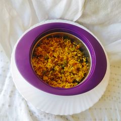 A picture of Garlic Matar Pulao 😋 (Leftover Rice Garlic Matar Pulao 😋).
