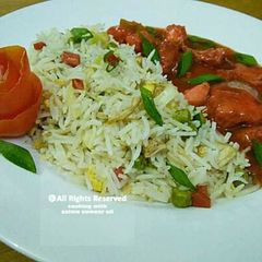 A picture of Chinese rice with Manchurian by Saima Sameer ali #cookpadapp.