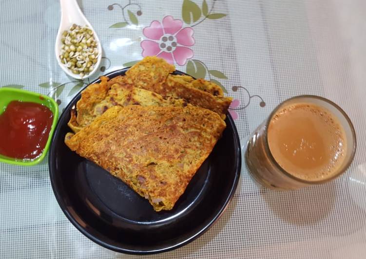 Steps to Make Homemade Moong sprouts chilla