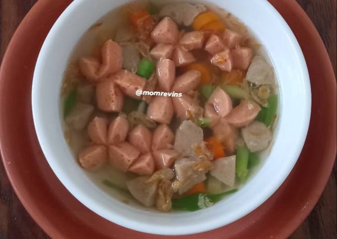 Soup kembang sosis bakso