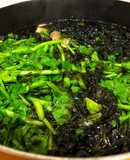 Canh Xà Lách Xoong Nấu Nấm Rơm Rong Biển Chay