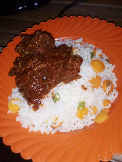 A picture of Rice and Stew.