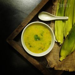 A picture of Sweet corn soup (without onion garlic).