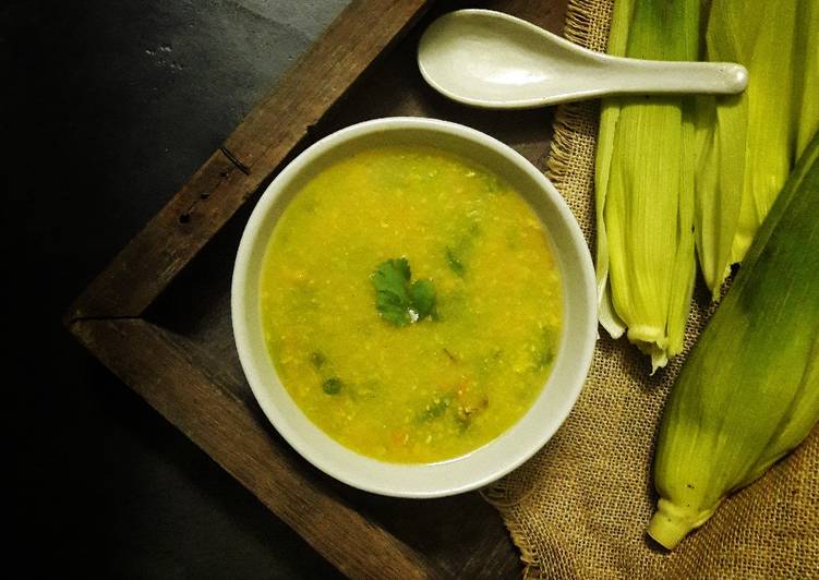 Recipe: Appetizing Sweet corn soup (without onion garlic)