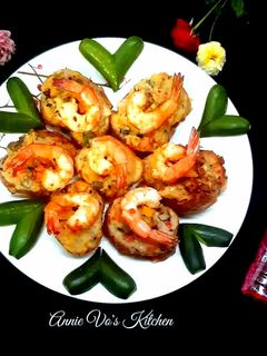 Hình của món Bánh mì chiên tôm và rau củ.