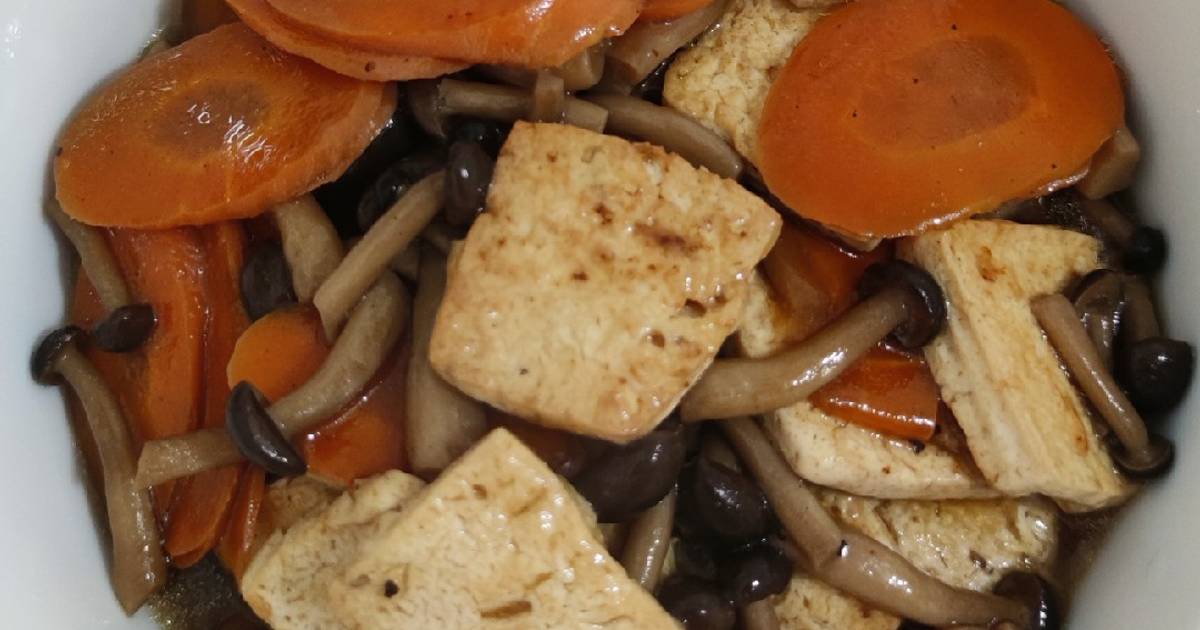 Braised tofu and shimeji Recipe by SALG Cookpad