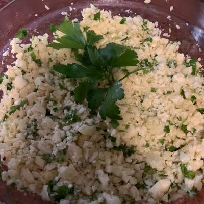 ENSALADA DE “ARROZ” de COLIFLOR, AJO y PEREJIL (fácil, nutritiva y sabrosa)  Receta de Virginia- Cookpad