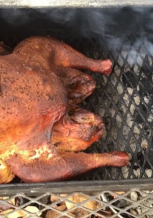 A picture of California Farm BBQ Smoked Huge Turkey.