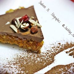 A picture of Motichoor choco tart.