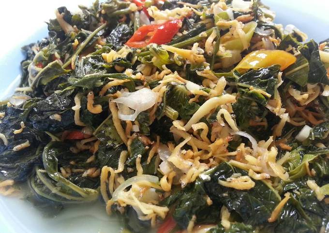 Resep Tumis daun singkong  teri oleh Ichsanita Ichan Cookpad