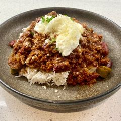 A picture of Vegan chilli con carne.