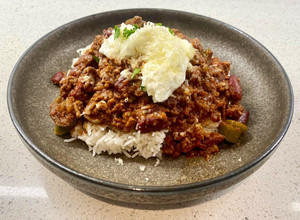 A picture of Vegan chilli con carne.