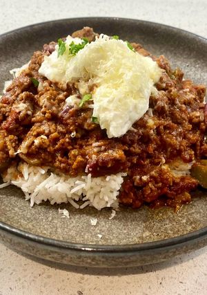 A picture of Vegan chilli con carne.