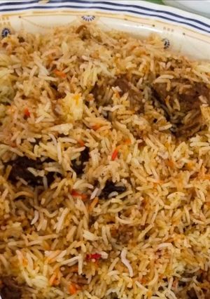 A picture of Mutton masala Biryani.