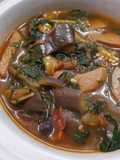 Eggplant and King Oyster Mushroom Stew (can be made vegetarian)