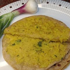 A picture of Mooli (radish) stuffed paratha/ Easy steps new tricks paratha 😋👌.