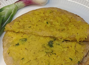 A picture of Mooli (radish) stuffed paratha/ Easy steps new tricks paratha 😋👌.