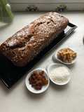 Pan integral de plátano, con nueces y pasas (banana bread)